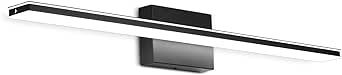 Black LED Bathroom Vanity Lighting Fixtures 16W 31.49" Long Shade Stainless Steel Bath Mirror Lamps Wall Lights 6000K …