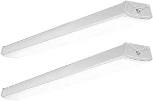 Sunco Lighting LED Wraparound Light Fixture 4FT, Garage Ceiling Lights, Linkable 40W, 3500 LM, 5000K Daylight, Integrated, Hardwired, Surface Mount, Workshop Utility Light ETL 2 Pack