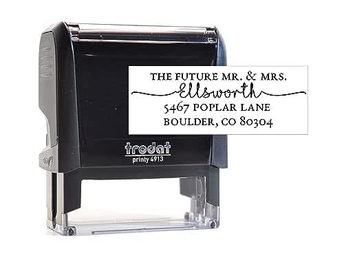 Classic Future Mr. and Mrs. Return Address Stamp | Personalized Wedding Stamp