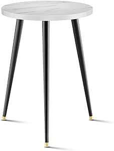 Plant Stand Indoor, Mid Century Wood Plant Stand White Plant Table for Flower Pots, Heavy Duty Metal Tall Plant Holder, Modern Home Decor Small Round Side End Table (11.8"x16")