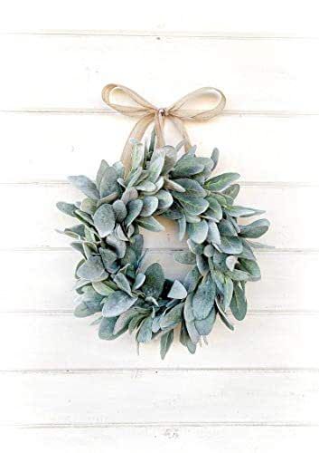 Farmhouse Wreath, Lambs Ear Wreath, Farmhouse Decor, Spring Wreath, Summer Wreath, Small Wreath, Mini Wreath, Window Wreath, Year Round Wreath, Door Decor