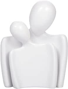 Sculptures Home Decor Lover Statues- 8 Inch, Resin Modern Home Decor Couple Statues,Decorations for Living Room Office Bookshelf Bedroom-White