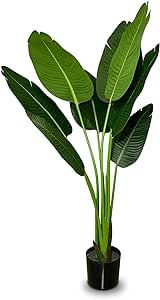 4.1FT Bird Paradise Artificial Plant, Tropical Plants Artificial, Birds of Paradise Plant Artificial, Large Faux Plants Indoor, Patio Plant, Plant Artificial Decor, Green Artificial Plants