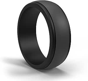 Mens Silicone Wedding Rings, Silicone Rings Mens Silicone Rubber Wedding Bands for Men Size 7 8 9 10 11 12 13, 1 Pack