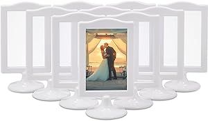 Okuna Outpost Double Sided Pedestal Picture Frames for 4x6 Inch Photos (White, 10 Pack)