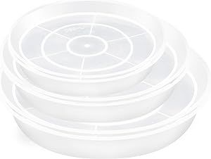 4 6 8 Inch Plant Saucer Pot Tray, 6 Pack Clear Plant Saucers for Indoors and Outdoors, Large Plastic Dish Suacer Water Drip Tray for Potted Plants Flowers (4 6 8 Inches)