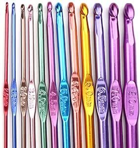 14PCS Aluminum Crochet Hooks Knitting Needles Craft Yarn 2.0mm/2.5mm/3.0mm/3.5mm/4.0mm/4.5mm/5.0mm/5.5mm/6.0mm/6.5mm/7.0mm/8.0mm/9.0mm/10.0mm