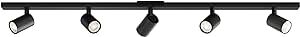 Astro Ascoli Five Bar Dimmable Indoor Spotlight (Matt Black) - Dry Rated - GU10 Lamp, Designed in Britain - 1286115-3 Years Guarantee