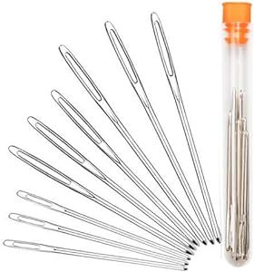 Large-Eye Blunt Needles, Stainless Steel Yarn Knitting Needles, Sewing Needles, Crafting Knitting Weaving Stringing Needles,Perfect for Finishing Off Crochet Projects (9 Pieces)