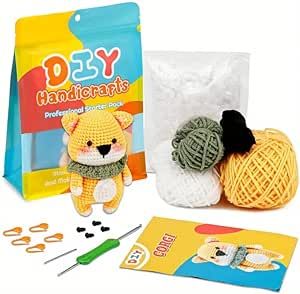 Crochet Kit for Beginners, Cute Animals Complete Beginner Crochet Set, with Step-by-Step Video Tutorials, Crochet Kits for Adults, DIY Knitting Supplies