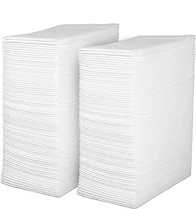 Linen Feel Disposable Guest Towels - Cloth Like White Paper Hand Napkins 200 Pack - Highly Absorbent, Soft Fancy Guest Hand Towels for Bathroom, Parties, Dinner, Cocktails, Kitchen, Weddings & Events