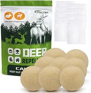 TSCTBA Deer Repellent Outdoor,Rabbit Repellent,Extra-Strength Mint Deer and Rabbit Repellent for Plants/Garden,Deer Deterrent for Trees,Deer Repellent for Yard Powerful,Deer Repellant for Lawn - 8P