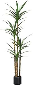 Artificial 6Ft Agave Yucca Trees Large Tall Fake Plants with 4 Heads Floor Silk Faux Potted Plants for Home Living Room Bedroom Office Decor Indoor Outdoor…