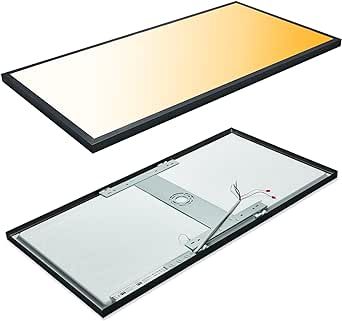 Black 2x4 FT LED Flat Panel Light Surface Mount 2 Pack, 0-10V Dimmable, 5000K-4000K-3000K & 30W-40W-50W Selectable, Flush Mount Ceiling Light 24x48 inch, ETL Listed, 100-277V
