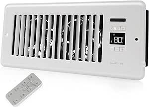 Super Quiet Register Booster Fan - Intelligent Thermostat Control 4x10'' AC Vent Booster Fan - Cooling Heating Smart Register Vent White
