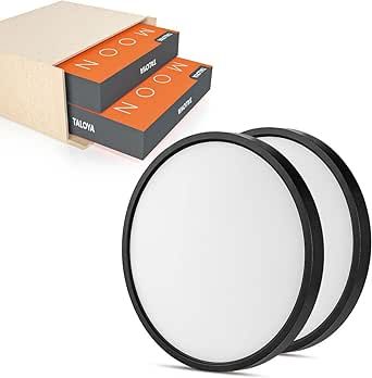 TALOYA Surface Mount LED Ceiling Light 12 Inch-2 Pack Black Shell, Equivalent to Traditional 200W Bulb Light for Kitchen Bedroom Utility Closet Room,3 in 1(3000k/4000k/6500k)