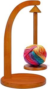 Yarn Holder for Knitting and Crocheting, Wooden Yarn Spinner with Magnetic Smooth Rotation Crochet Ideal Gift for Knitting Lovers