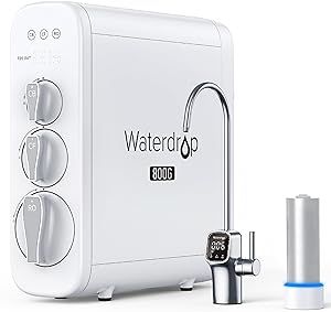 Waterdrop G3P800 Reverse Osmosis System, 800 GPD Fast Flow, NSF/ANSI 42 & 53 & 58 & 372 Certified, 3:1 Pure to Drain, Tankless Under Sink RO Water Filter System, LED Purifier, Smart Faucet