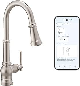 Moen Paterson Spot Resist Stainless Smart Faucet Touchless Pull-Down Sprayer Kitchen Faucet with Voice and Motion Control, S75003EV2SRS