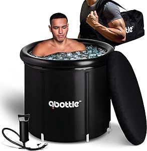 PREMIUM XL Ice Bath Tub for Athletes - 99 Gal - Portable Cold Plunge Tub with Cover for Recovery & Cold Water Therapy - Inflatable Ice Barrel for Indoor & Outdoor - Ice Barrel - [2024]