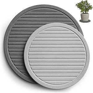 Plant Saucers for Indoors - Diatomite Stone Water Catcher Tray, Quick Dry, Eco-Chic Plant Coasters for House Plants - Keep Your Room Tidy and Dry (2 Pcs, 8inch & 6inch)