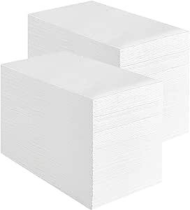 Vplus 400 Pack Premium Quality Guest Towels Disposable Dinner Napkins Soft, Absorbent, Party Napkins for Wedding Reception,Parties, Dinners or Catering Events,and Everyday Use (White, 400)