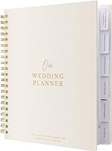 Comprehensive Wedding Planner Book and Organizer for the Bride - Linen Wedding Planning Book, Engagement Gifts for Women, Bride To Be Gifts, Wedding Notebook, Wedding Planner for Bride (Cream)