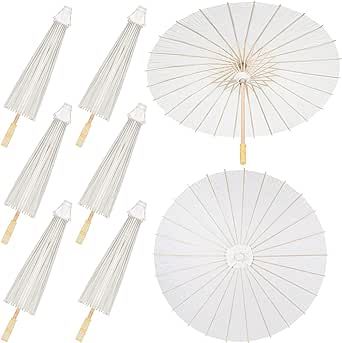 Sadnyy 33 Inches Paper Umbrellas Paper Decorative Chinese Japanese Parasol Umbrella DIY Oiled Paper Painting Umbrellas Crafts for Wedding Bridal Party Decor