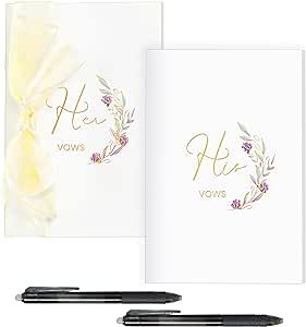 Set of 2 Vow Books, Vow Books for Wedding with Erasable Pens, Wedding Stuff, Vows Book His and Hers, His and Her Vows Book, Wedding Vow Books His and Hers, Wedding,