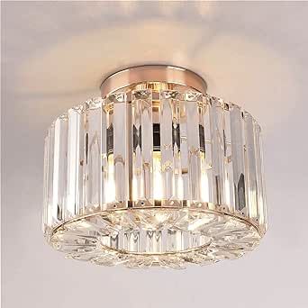 Semi Flush Mount Ceiling Light - Crystal Chandelier Modern Ceiling Light Fixture Hallway Light Fixtures Ceiling Gold Flush Mount Ceiling Light for Porch Kitchen Bedroom Living Room Entryway