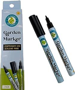 133 SUPPLY - 2 Pack Garden Marker Pen Permanent Markers Black (UV Fade Resistant Marker Pens for Plant Markers Garden Markers Waterproof Pen Black Markers Outdoor Marker for Garden Plant Labels 0.8mm)