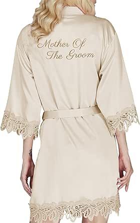 Bride Robe Womens Kimonos Bridesmaid Robes Wedding Party Morning Bridal Robes Satin Robe Silk Robes Lace Robe Dressing Gown
