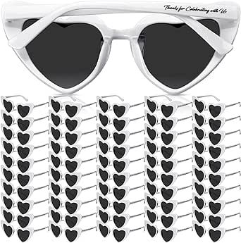 50 Pcs Wedding Bridal Sunglasses Party Favors for Guests Bulk Heart Shaped Sunglasses Bachelorette Birthday Gifts…
