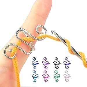 Handmade Crochet Rings, Belifair Adjustable Crochet Tension Ring for Knitting and Crocheting, Crochet Gift for Knitting Lovers - Size 7-11, Silver