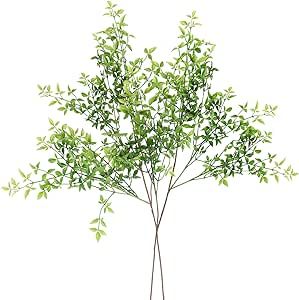 HOHOTIME 2PCS 43.3" Artificial Plants Indoor, Faux Green Branches for Vase, Artificial Greenery Stems, Faux Branches, Fake Twig Plants for Office Shop Home Decor