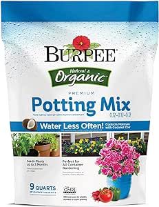 Burpee, 9 Quarts | Premium Organic Potting Natural Soil Mix Food Ideal for Container Garden-Vegetable, Flower & Herb Use for Indoor Outdoor Plant