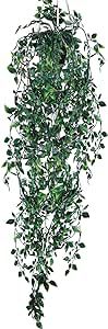 Fake Hanging Plants with Pot, Artificial Plant for Indoor Outdoor Decor, Faux Ivy Vine for Home Office Decor (1 Pack)