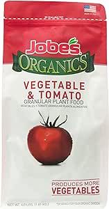 Jobe’s Organics Granular Garden Fertilizer, Easy Plant Care Fertilizer for Vegetable Gardens and Tomato Plants, 4 lbs Bag
