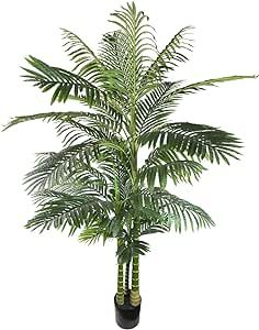 Artificial Areca Palm Tree 6ft Tall, Realistic Fake Plant, Suitable for Indoor and Outdoor Settings, Housewarming Gift