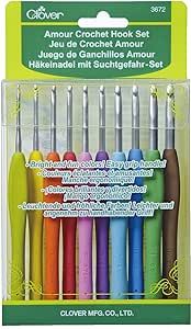 Clover 3672 Amour Crochet Hook Set, 10 sizes