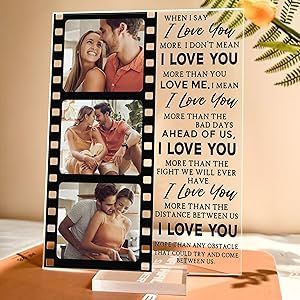 Macorner Valentines Day Gifts For Her & Him - Personalized Acrylic Photo Plaque - When I Say I Love You More - Anniversary Presents For Husband & Wife - Gifts For Wife, Husband, Girlfriend, Boyfriend