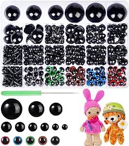 816 Pcs Safety Eyes for Crochet 6-30mm Plastic Colorful Safety Eyes for Amigurumi with Washers Black Stuffed Animal Eyes for Craft Teddy Bear
