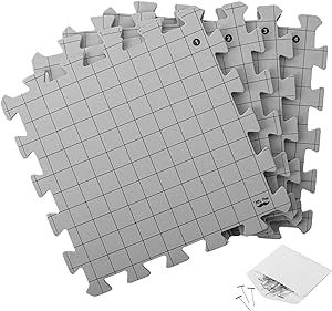 Mr. Pen- Interlocking Blocking Mats, 12”x12”, 4 Pack, Blocking Mats for Knitting & Crochet Projects with 50 T-Pins, Knitting Blocking Mats and Pins, Crochet Blocking Board for Crocheting