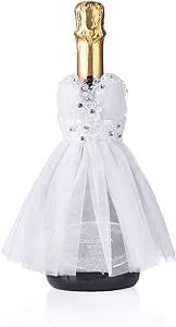 Wedding Dress Wine Bottle Cover Bridal Shower Gifts Say Yes to The Dress Props-Ideal for Bridal Dress,Bride and Groom Gifts,Newlywed Gifts,Bachelorette Party Favor(White Tulle Dress)