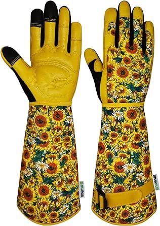 MSUPSAV Gardening Gloves for Women and Men, Thorn Proof&Puncture Resistance Garden Gloves,Gauntlet Gloves,Gifts
