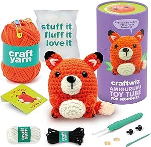 Crochet Kit for Beginners - Ruby The Fox, Amigurumi Crochet Kit for Beginners Adults and Kids - Learn How to Crochet with Yarn, Easy-to-Follow Video