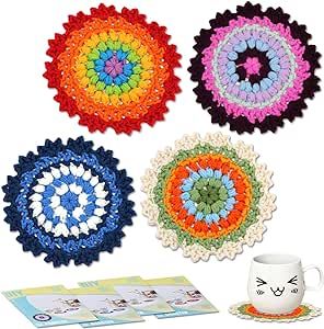 Crochet Kit for Beginner's Crochet Coasters - Beginner's Crochet Kit for Kids and Adults with Crochet Hook Set