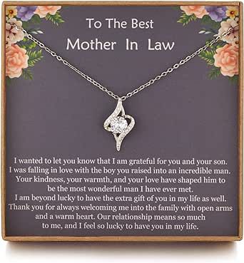 Mother in Law Gifts from Daughter in Law - Mother In Law Gifts, Sterling Silver Cubic Zirconia Pendant, Mom Gifts, Mother's Day Gift, Christmas/Wedding Jewelry