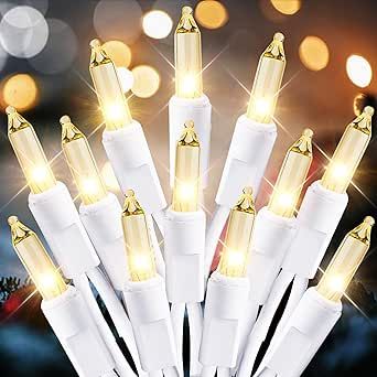Christmas Lights Clear White 150 Count Incandescent Lights UL Certified Connectable Christmas Tree Lights with White Wires for Indoor Outdoor Xmas, Wedding, Holiday, Party, Home Decorations