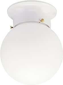 Westinghouse Lighting 6660700 Interior Ceiling Fixture 60 Watts, White Finish with Glass Globe